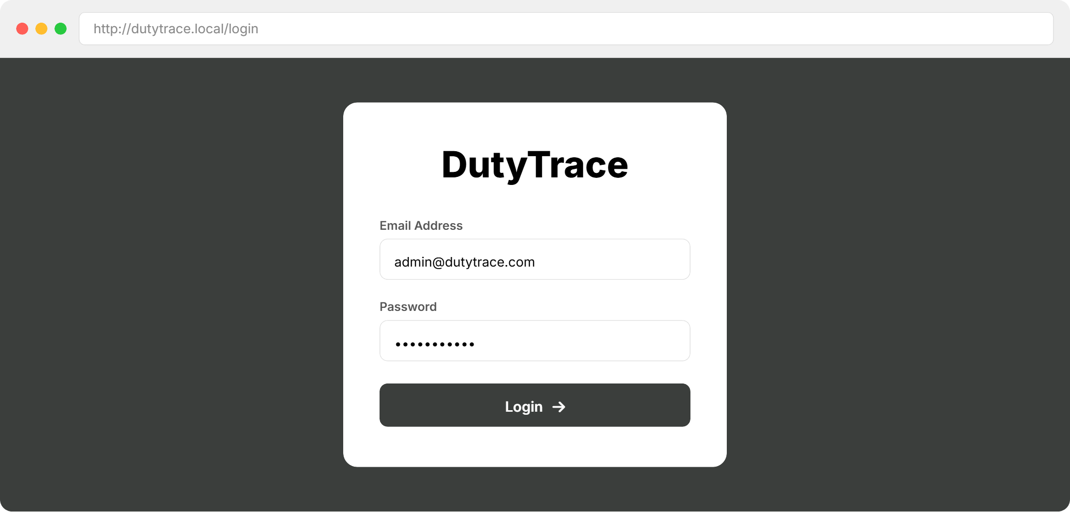 DutyTrace - Screen 2