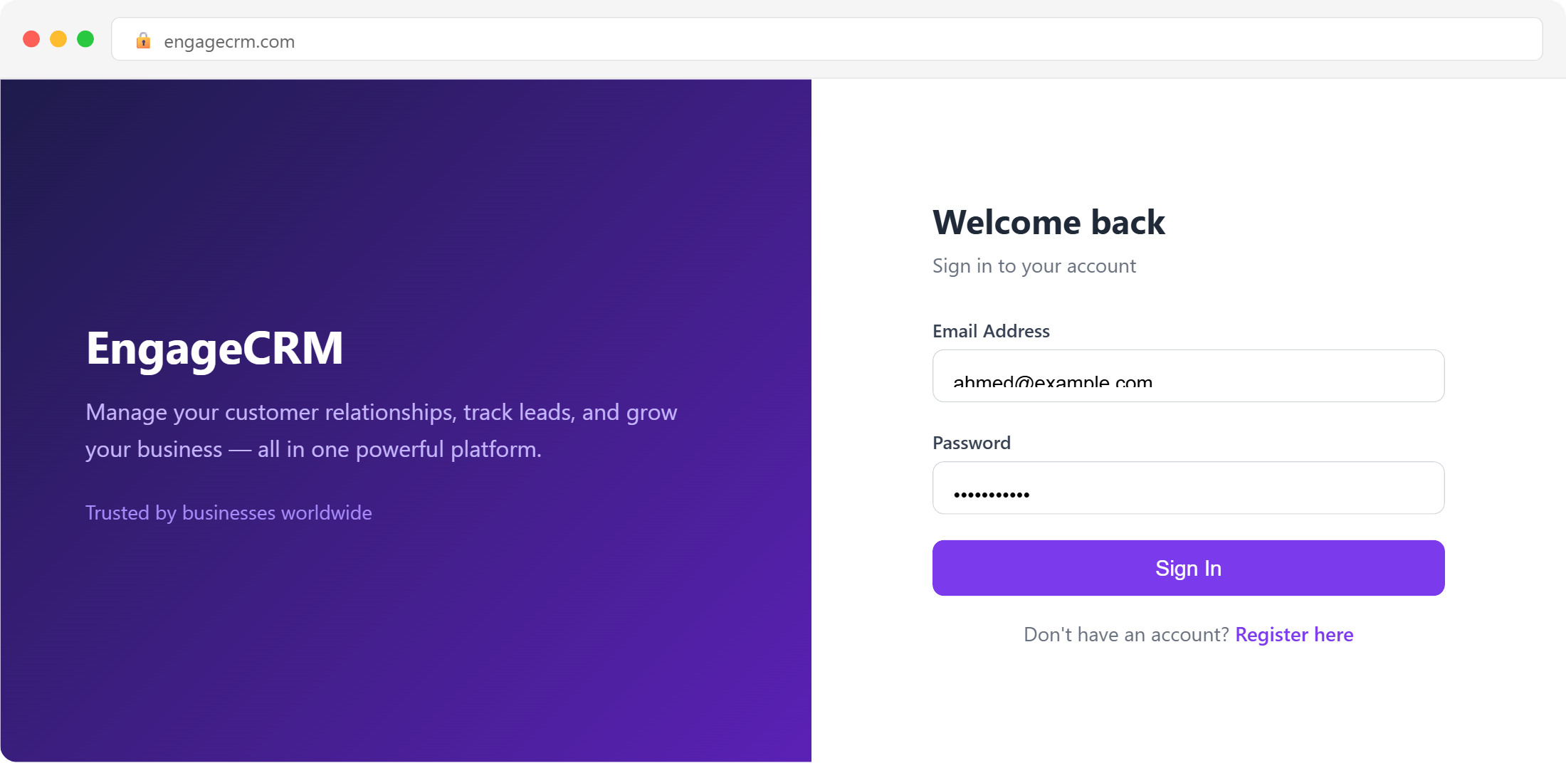 engageCRM - Screen 3